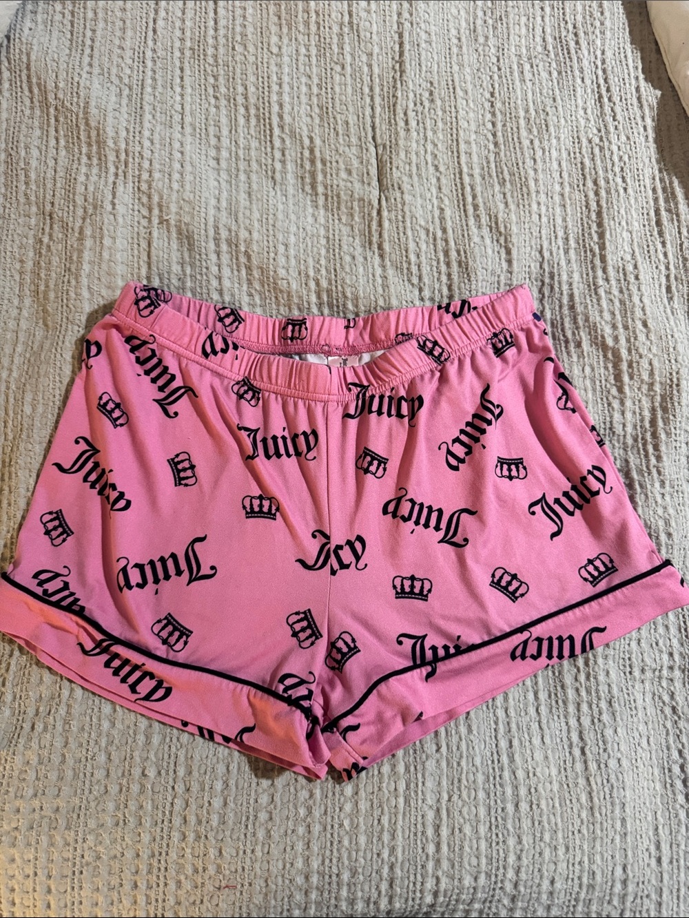 Juicy Couture Pink Logo Print Athletic Lounge Shorts